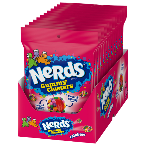 Nerds Rainbow Medium Gummy Clusters Peg Bag 12X141G dimarkcash&carry