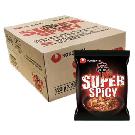 Nongshim Shin Red Ramyun Noodles Super Hot 20X120G dimarkcash&carry