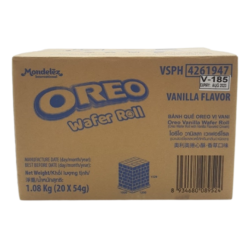 Oreo Wafer Roll Vanilla Flavour 20X54G dimarkcash&carry