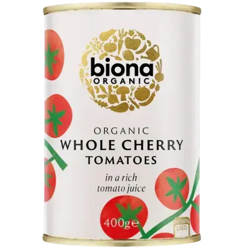 Organic Biona Whole Cherry Tomatoes 12X400G-Tin