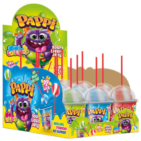 Pappi Sour Liquid Jelly Lollipop 12X45G