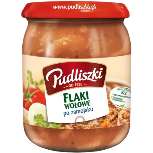 Pudliszki Flaki - Plain - Beef In Jar 4X500G