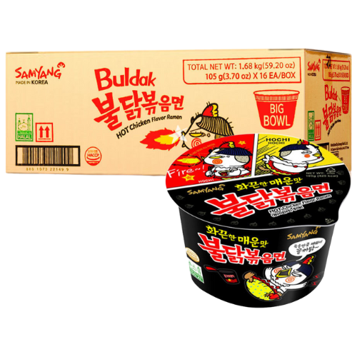 Samyang Buldak Hot Chicken Ramen Big Bowl 16X105G dimarkcash&carry