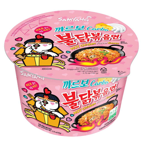 Samyang Buldak Carbonara Hot Chicken Ramen Big Bowl 16X105G dimarkcash&carry