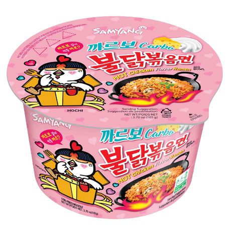 Samyang Buldak Carbonara Hot Chicken Ramen Big Bowl 16X105G dimarkcash&carry