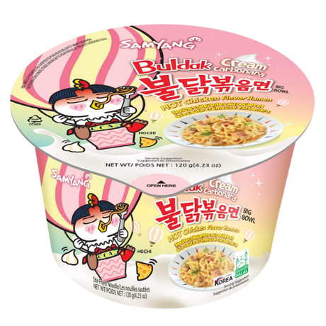 Samyang Buldak *Cream Carbonara* Hot Chicken Ramen Big Bowl 16x105g dimarkcash&carry