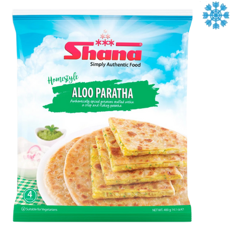 Shana Home Style Aloo Paratha 12X400G - Collection Only Frozen Product dimarkcash&carry