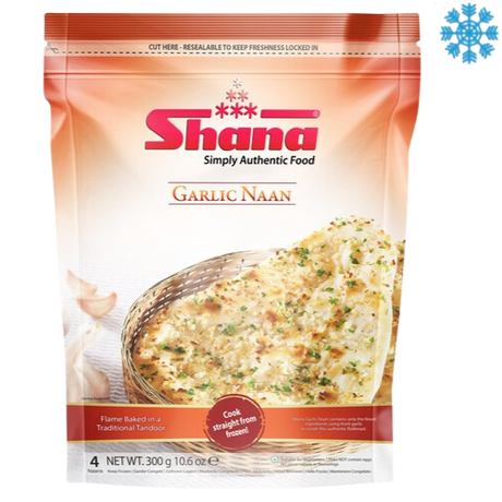 Shana Naan Garlic 12X300 (4 Pcs) - Collection Only Frozen Product dimarkcash&carry