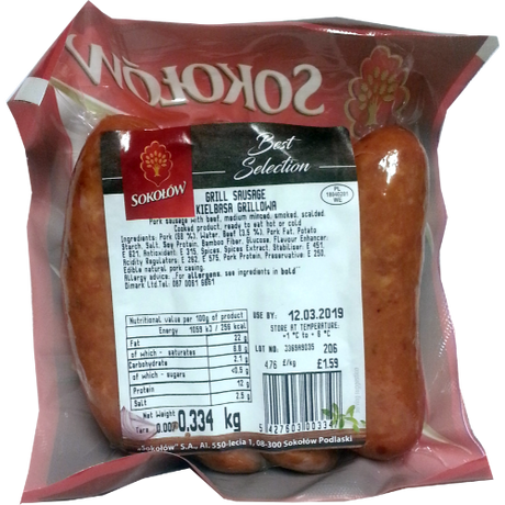 Sokolow Grill Sausage 1Kg dimarkcash&carry