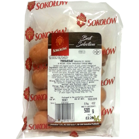 Sokolow Sausage In Natural Casing - Parowkowa  500G (SINGLE) dimarkcash&carry