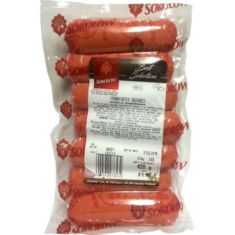 Sokolow Frankfurter Susage (SINGLE) 420G dimarkcash&carry