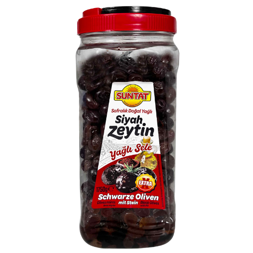 Suntat Black Olives Yagli Sele (291-350) Red Pet 6X1750G