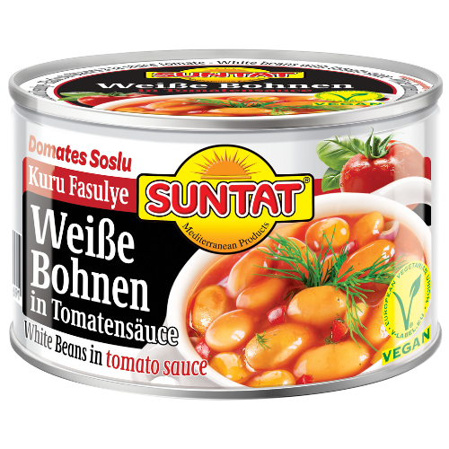 Suntat Rm White Beans In Tomato Sauce 12X400G