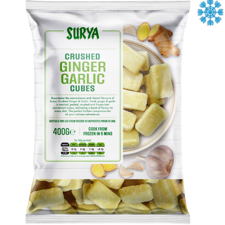 Surya Iqf Crushed Garlic & Ginger 10X400G - Collection Only Frozen Product dimarkcash&carry