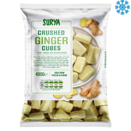 Surya Iqf Crushed Ginger 10X400G - Collection Only Frozen Product dimarkcash&carry