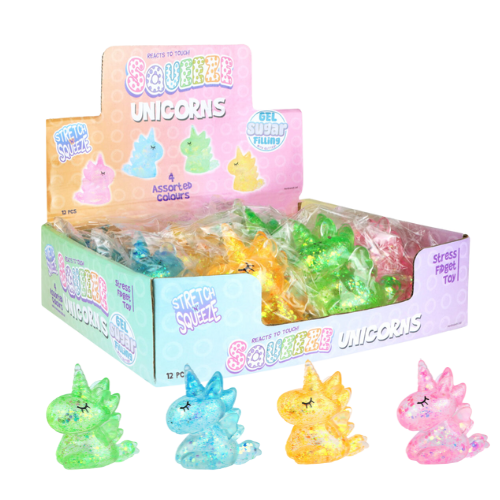 Squeezy Unicorn W/Sugar & Sparkle 12Pcs 4 Mixed Flavours dimarkcash&carry