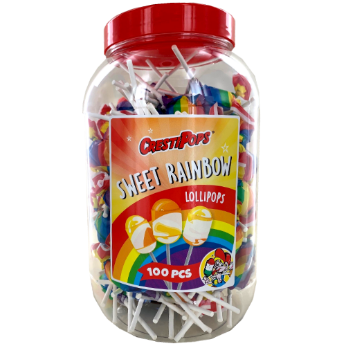 CrestiPops Sweet Rainbow Lollipops 100x16.5g