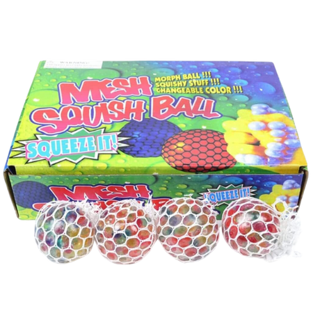 Ball W/mesh And Beads Sqeeze 12pcs dimarkcash&carry