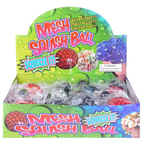 Ball W/mesh And Beads Sqeeze 12pcs dimarkcash&carry