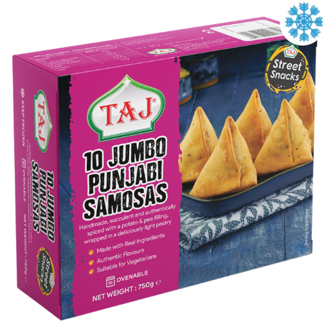 Taj Jumbo Punjabi Samosa 6X750G - Collection Only Frozen Product dimarkcash&carry