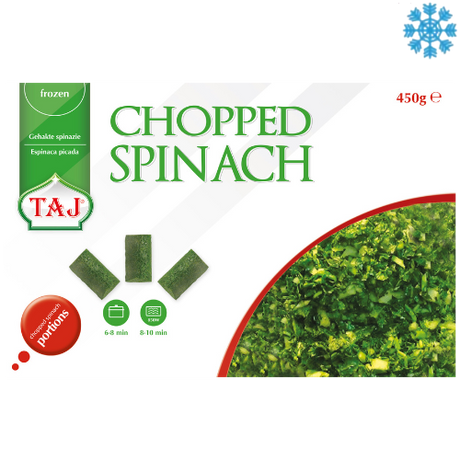 Taj Chopped Spinach 6X450G - Collection Only Frozen Product dimarkcash&carry