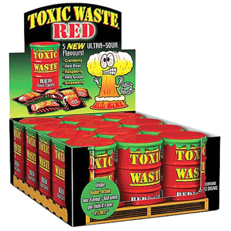 Toxic Waste Red Drum 12X42G dimarkcash&carry