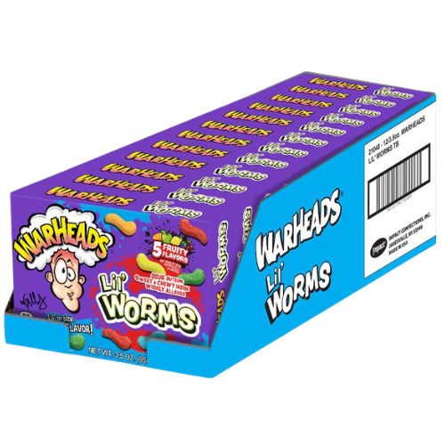 Warheads Theatre Box Lil Worms 12x99g (4oz) dimarkcash&carry