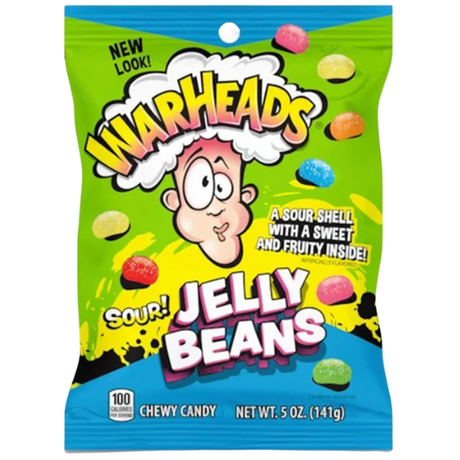 Warheads Sour Jelly Beans Peg Bag 12X141G (5Oz)