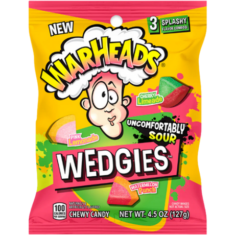 Warheads Wedgies Peg Bag 12X127G(4.5Oz)